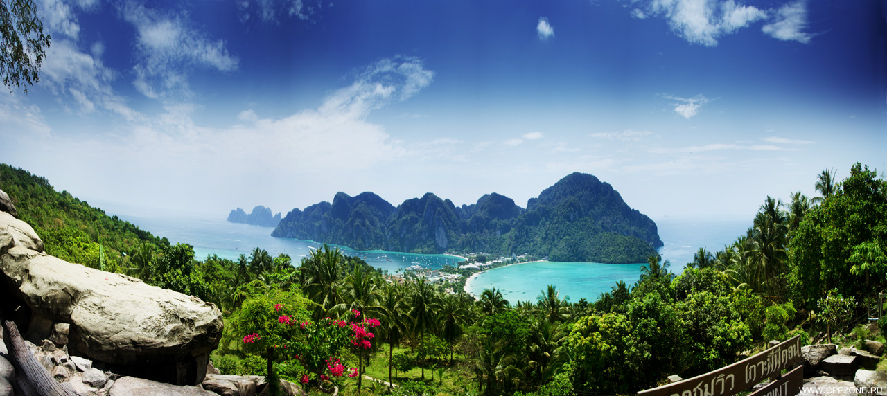 Фотограф в Таиланде - Панорама на остров Пхи-Пхи - Phi-Phi Don Island Panorama. Фотограф в Тайланде (Thailand Phuket)