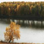 Один день в раю (фотосессия в полях) - Осенняя панорма на живописное озеро
